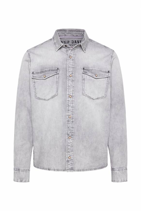 Soccx Hemd aus Denim Regular Fit light grey bleached VIP-Rabatte