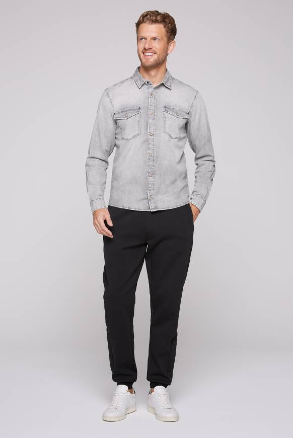 Soccx Hemd aus Denim Regular Fit light grey bleached VIP-Rabatte