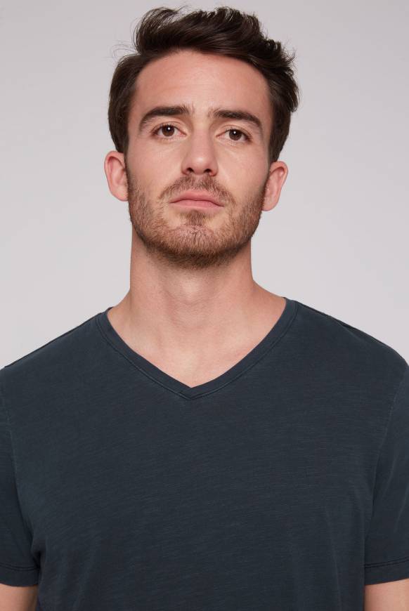 Soccx Basic T-Shirt mit V-Ausschnitt absolute blue Begrenzte Freigabe