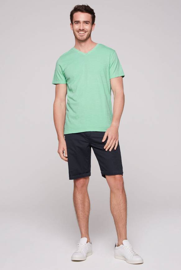 Soccx Basic T-Shirt mit V-Ausschnitt nordic green S Letzte 3 Tage