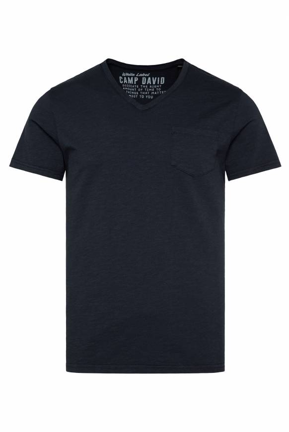 Soccx T-Shirt V-Neck mit Brusttasche blue navy JETZT KAUFEN