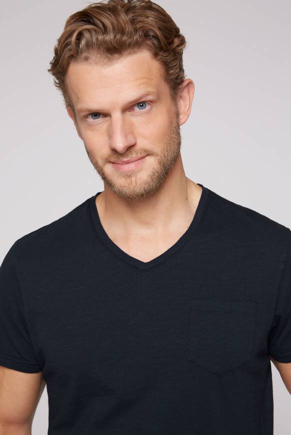 Soccx T-Shirt V-Neck mit Brusttasche blue navy JETZT KAUFEN
