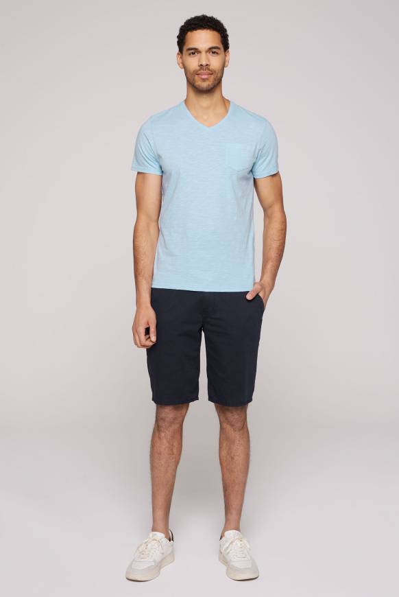 Soccx T-Shirt V-Neck mit Brusttasche summer blue Neueste Stile