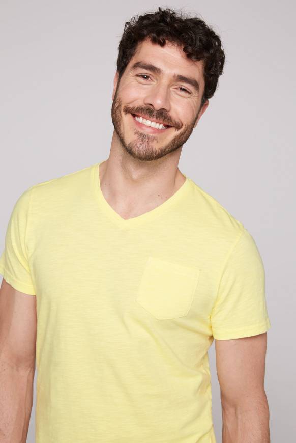 Soccx T-Shirt V-Neck mit Brusttasche sun Letzte 2 Tage