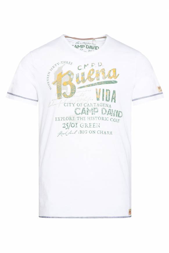 Soccx V-Shirt mit Used-Optik opticwhite Bis zu 65% Rabatt