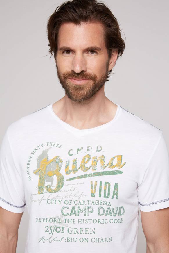 Soccx V-Shirt mit Used-Optik opticwhite Bis zu 65% Rabatt