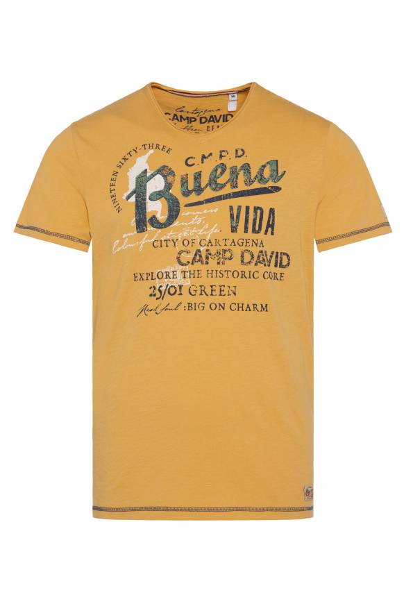 Soccx V-Shirt mit Used-Optik warm sun Nur für heute