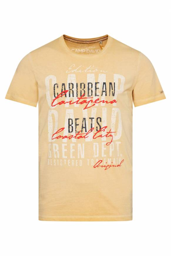 Soccx Rundhalsshirt mit Wording Print warm sun Sonderangebot der Fabrik