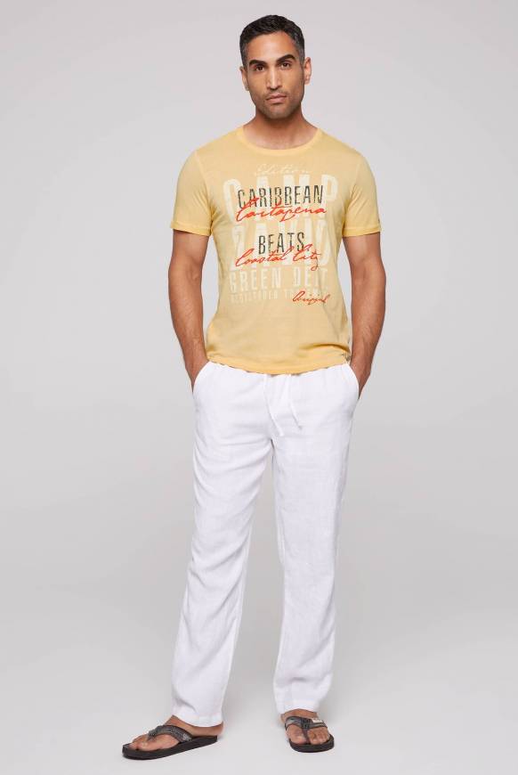 Soccx Rundhalsshirt mit Wording Print warm sun Sonderangebot der Fabrik