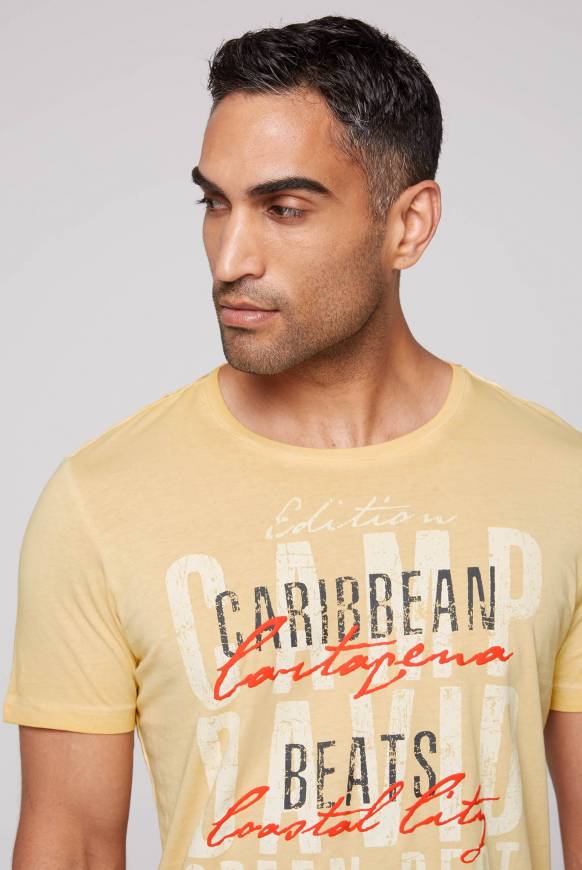 Soccx Rundhalsshirt mit Wording Print warm sun Sonderangebot der Fabrik