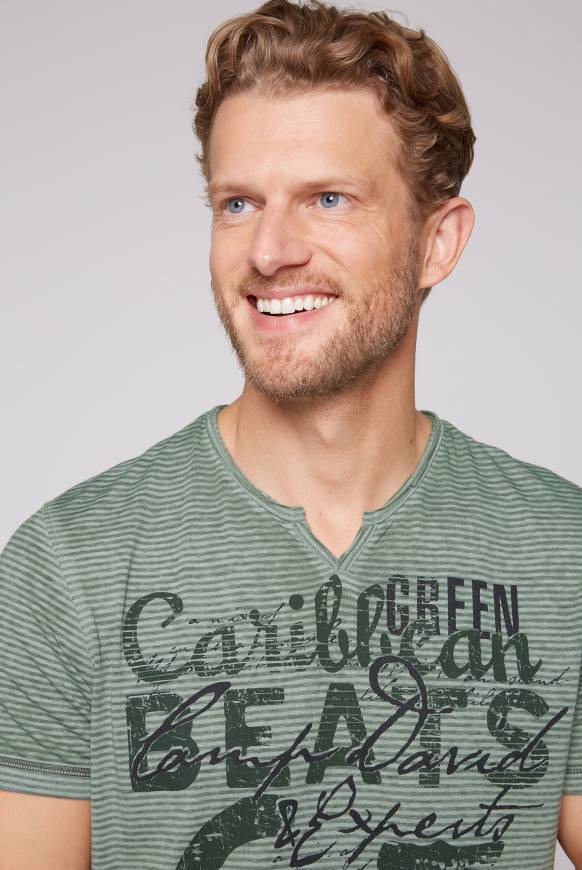Soccx Streifenshirt mit Vintage Print green beat Vierteljährliche Förderung