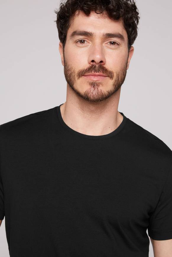 Soccx Basic T-Shirt mit Rundhalsausschnitt, Doppelpack black / black Discount Store für neue Produkte