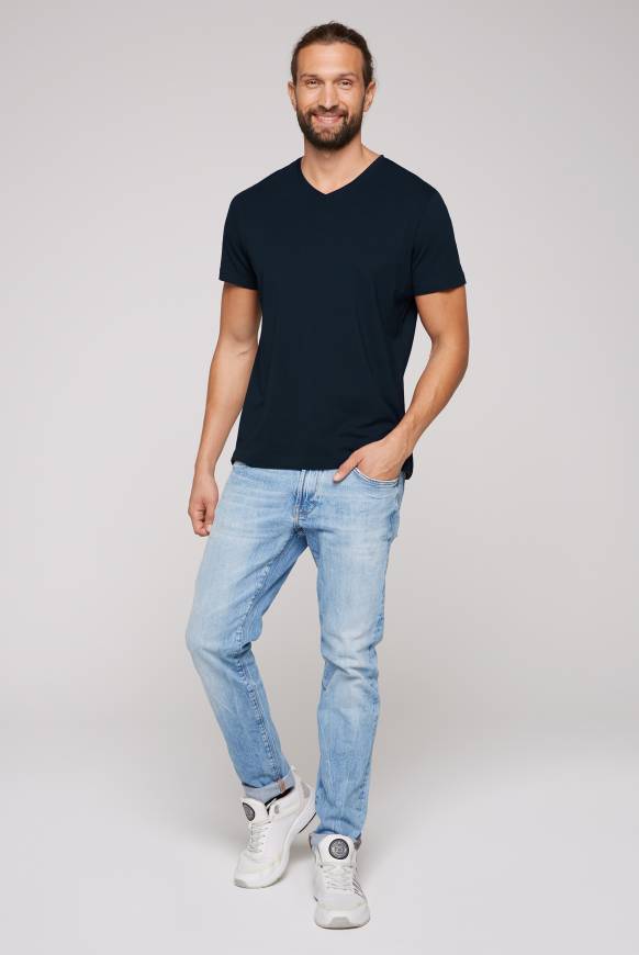 Soccx Basic T-Shirt mit V-Neck, Doppelpack blue navy / blue navy Riesige Rabatte