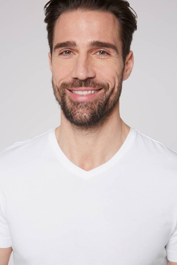 Soccx Basic T-Shirt mit V-Neck, Doppelpack optic white / optic white 50% Rabatt mit kostenlosem Versand