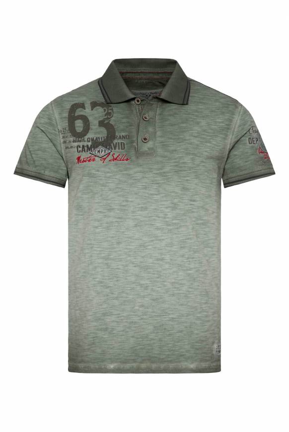 Soccx Pikee-Polo mit Prints und Stickereien green olive Black Friday Preise