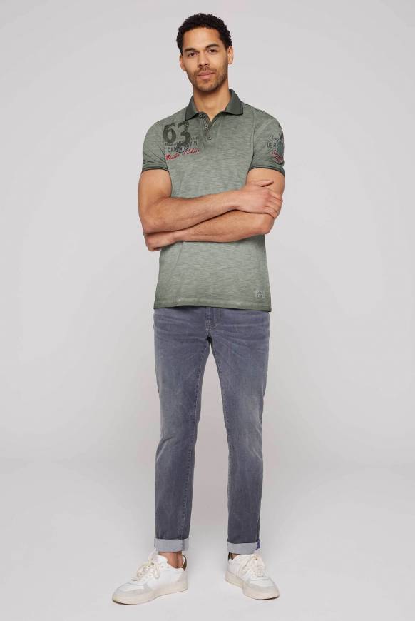 Soccx Pikee-Polo mit Prints und Stickereien green olive Black Friday Preise