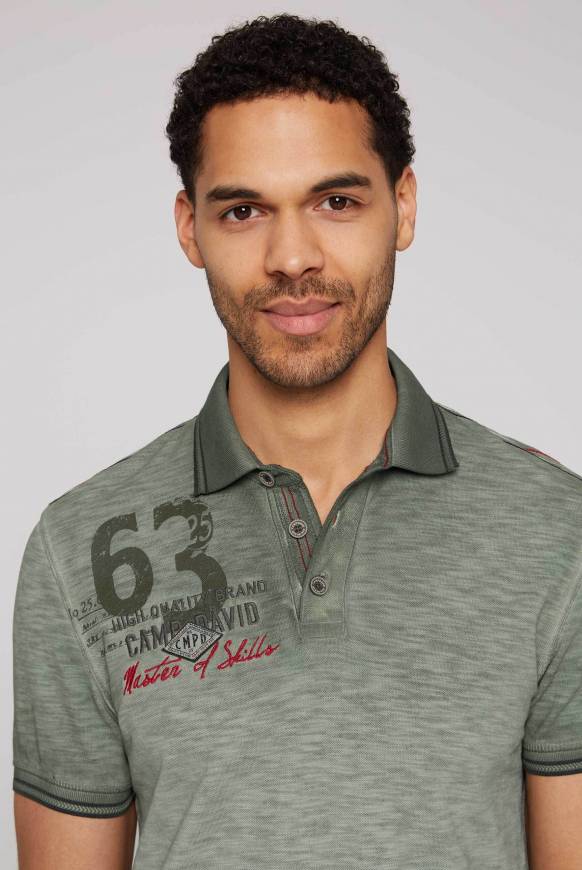 Soccx Pikee-Polo mit Prints und Stickereien green olive Black Friday Preise