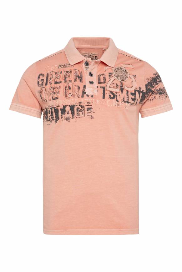 Soccx Poloshirt mit Label-Applikationen old peach M Im Verkauf