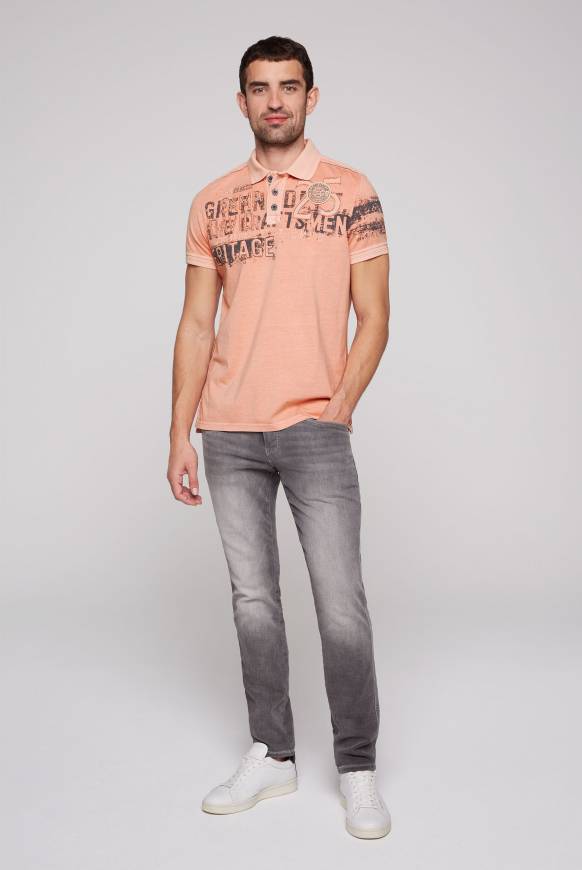Soccx Poloshirt mit Label-Applikationen old peach M Im Verkauf