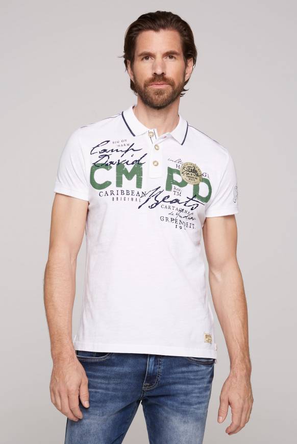 Soccx Poloshirt mit Puff-Print-Details opticwhite M Online