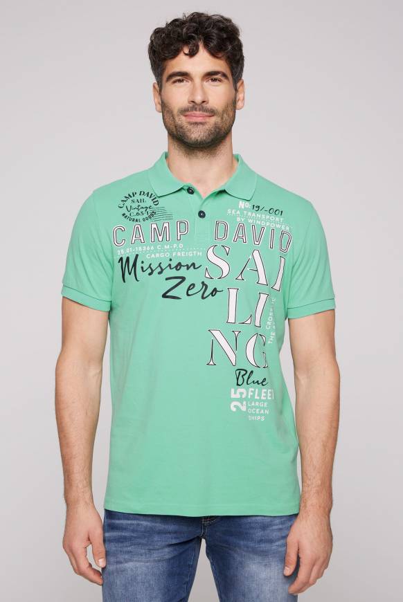 Soccx Pikee-Poloshirt mit Sailing Print sea green L Angebote