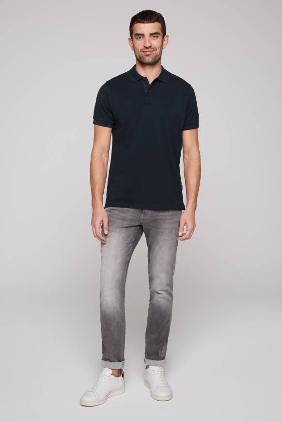 Soccx Basic Pikee-Polo mit Trikotkragen blue navy im Angebot