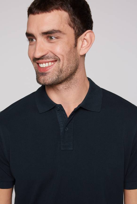 Soccx Basic Pikee-Polo mit Trikotkragen blue navy im Angebot