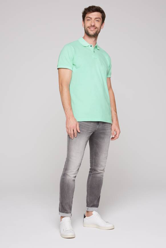 Soccx Basic Pikee-Polo mit Trikotkragen sun aqua Günstiger Verkauf