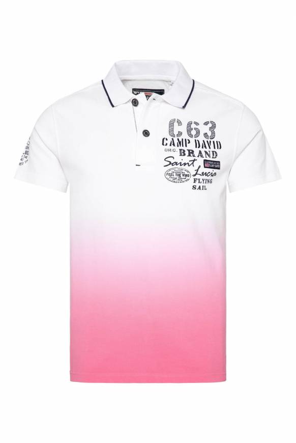 Soccx Pikee-Polo Dip Dye mit Logo Artworks opticwhite / pink punch Limitierter Zeitrabatt