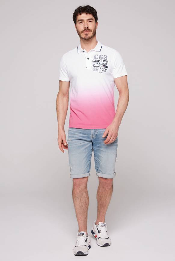 Soccx Pikee-Polo Dip Dye mit Logo Artworks opticwhite / pink punch Limitierter Zeitrabatt