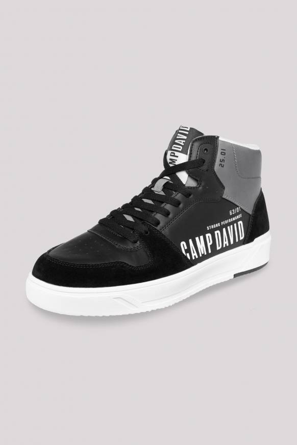 Soccx Hightop Sneaker im Materialmix mit Rubber Logos black Flash Sale