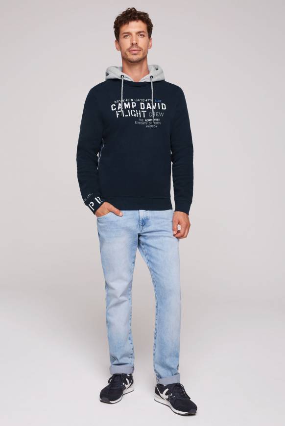 Soccx Sweatshirt mit Kontrastkapuze und Logo-Stickereien blue navy Bis zu 60% Rabatt