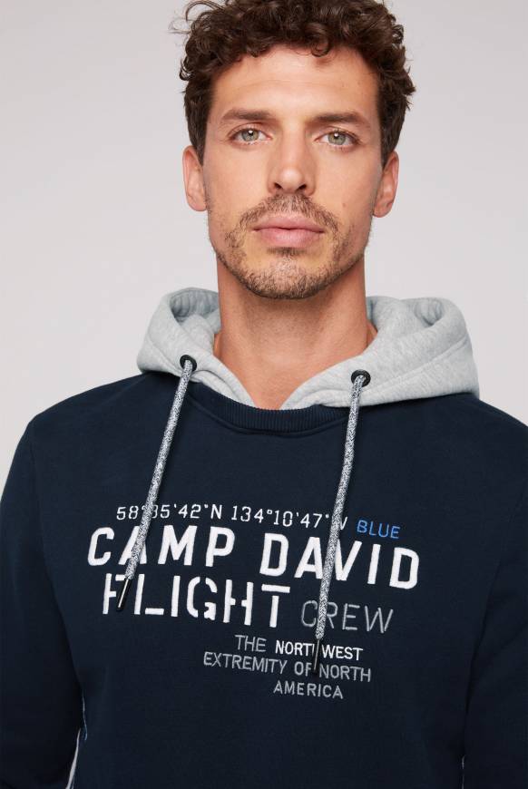 Soccx Sweatshirt mit Kontrastkapuze und Logo-Stickereien blue navy Bis zu 60% Rabatt