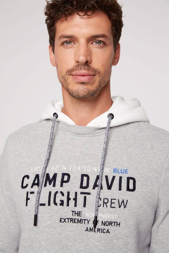 Soccx Sweatshirt mit Kontrastkapuze und Logo-Stickereien granite melange Bis zu 65% Rabatt