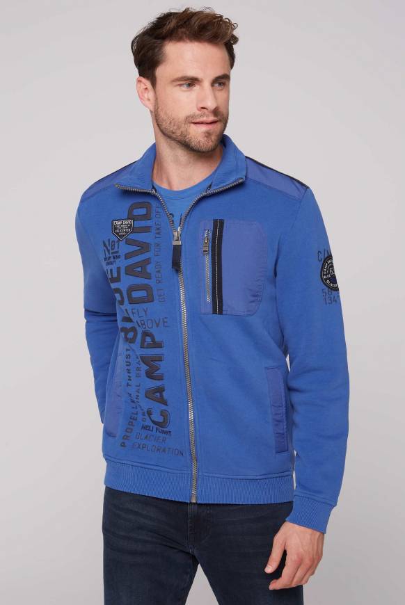 Soccx Sweatjacke mit tonigen Ripstop-Details strong blue Clearance-Verkauf