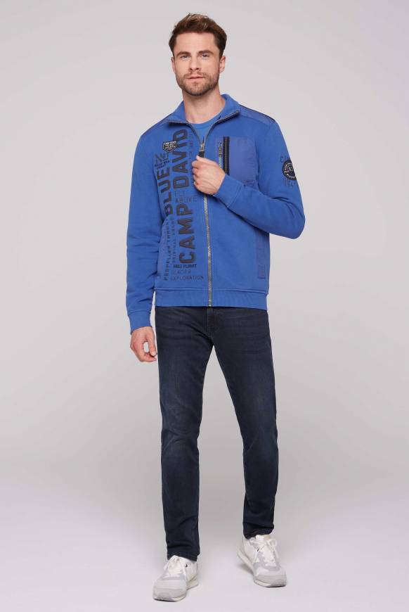 Soccx Sweatjacke mit tonigen Ripstop-Details strong blue Clearance-Verkauf