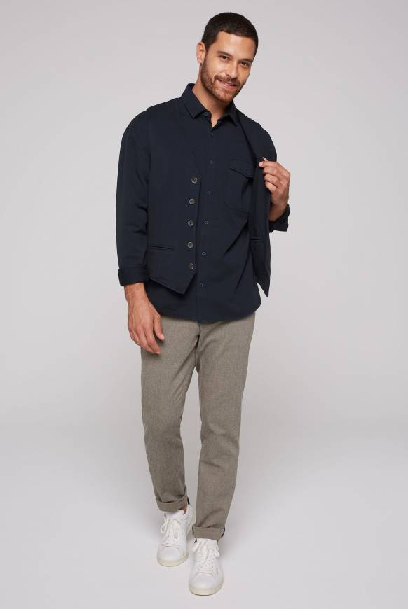 Soccx Anzugweste aus diagonalem Jersey blue navy Muttertagsangebot