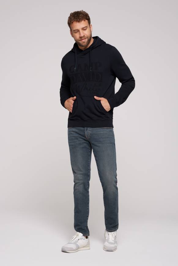 Soccx Hoodie mit tonigem Logo Artwork blue navy Neueste Mode