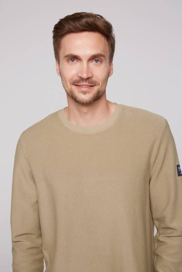Soccx Sweatshirt Reversed mit Patch-Print tan Online Outlet