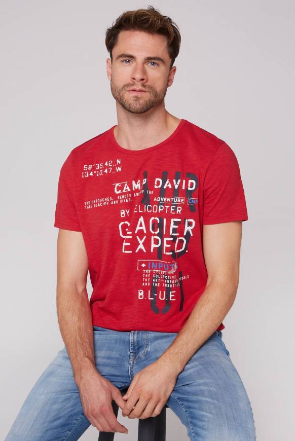 Soccx T-Shirt mit Print im Used Look flight red Exklusive Angebote