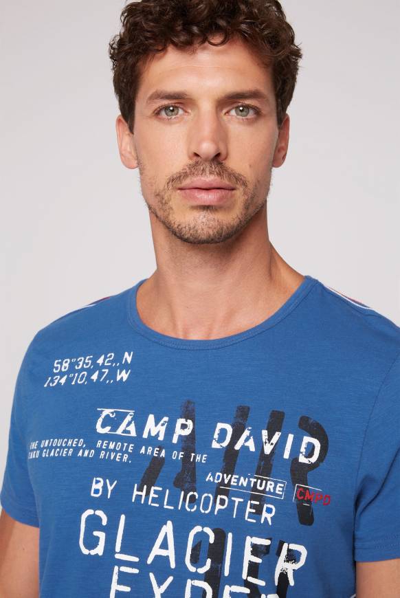 Soccx T-Shirt mit Print im Used Look strong blue Blitzangebot