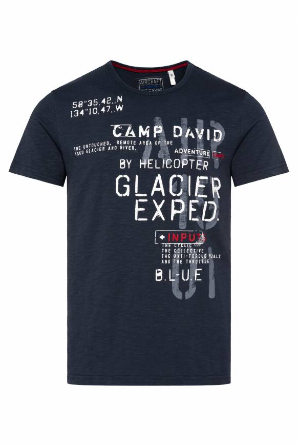 Soccx T-Shirt mit Print im Used Look blue navy Große Rabatte