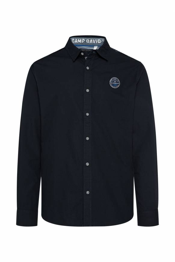 Soccx Langarmhemd mit Strukturstreifen blue navy Wochenangebot