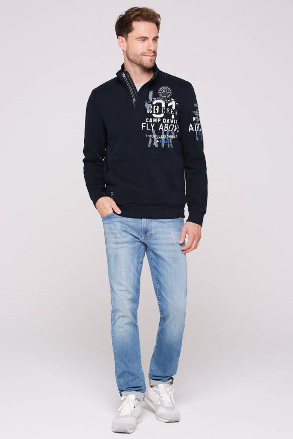 Soccx Troyer-Sweatshirt mit Artworks blue navy Begrenzte Freigabe