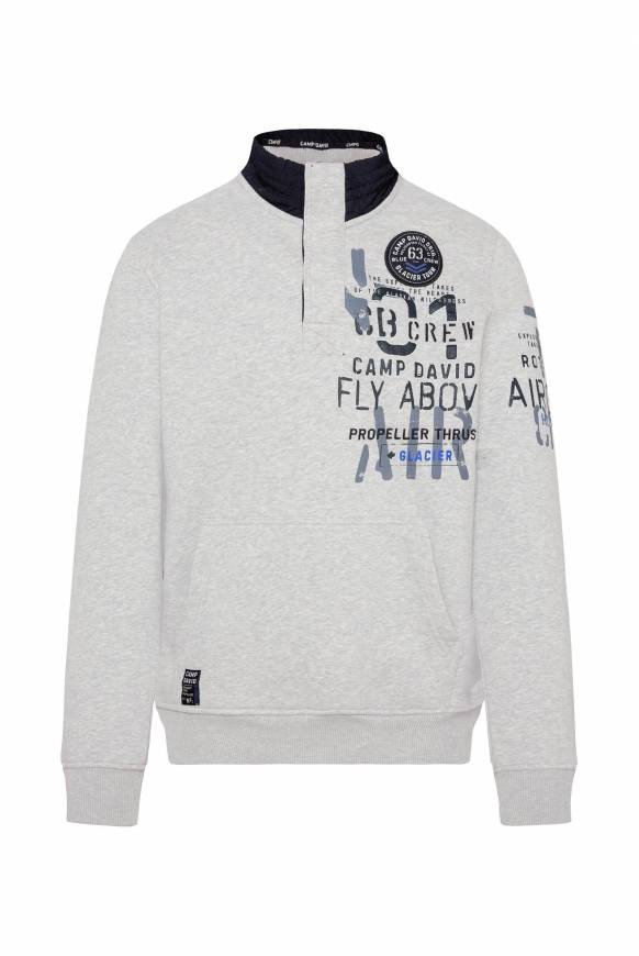 Soccx Troyer-Sweatshirt mit Artworks granite melange Letzte 3 Tage