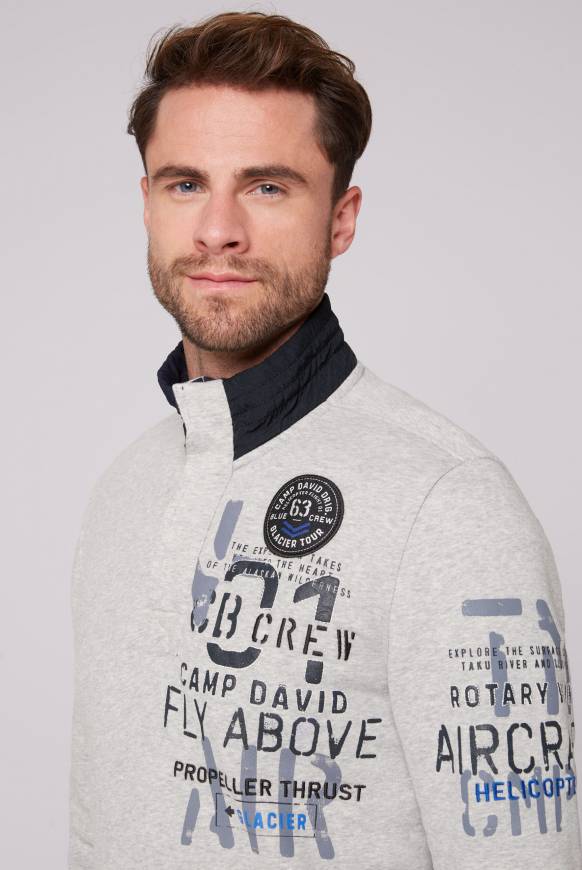 Soccx Troyer-Sweatshirt mit Artworks granite melange Letzte 3 Tage