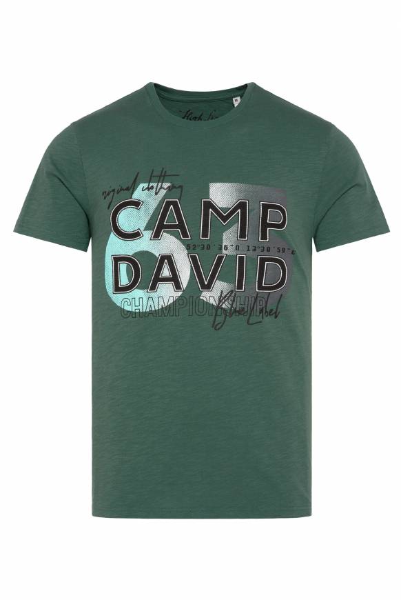 Soccx T-Shirt mit Rubber Print dark green Nur noch ein Tag übrig