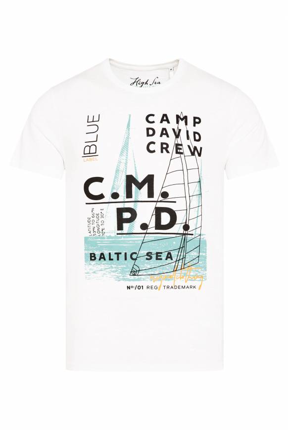 Soccx T-Shirt mit Photoprint und Rubber-Details ivory Super Rabatt