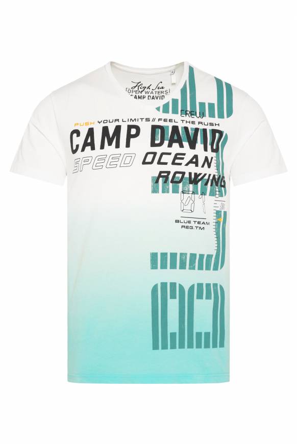 Soccx V-Shirt Dip Dye mit Label Print ivory M 50% Rabatt mit kostenlosem Versand