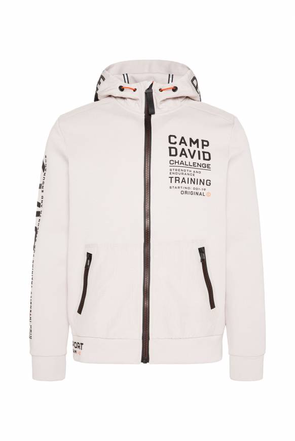 Soccx Kapuzensweatjacke im Materialmix mit Rubber Prints shell 50% Rabatt für begrenzte Zeit